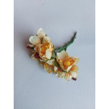 Букетики "яблоневый цвет" на веточке (6 шт) цв. желтый, цена за пучок